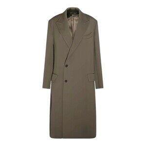 Auralee Tailored Double-Breasted Wool Coat With Notched Lapel - NWT